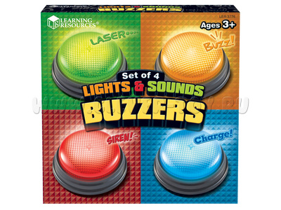 Набор кнопок "Ответ готов! Звук и свет" (4шт) Набор кнопок "Ответ готов! Звук и свет" (4шт)