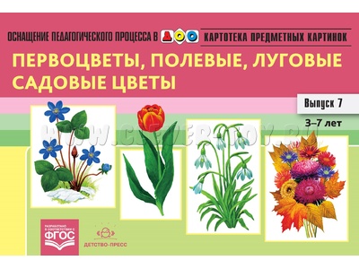Картотека предметных картинок 07. Первоцветы, полевые, луговые, садовые цветы. 3-7 лет. ФГОС Картотека предметных картинок 07. Первоцветы, полевые, луговые, садовые цветы. 3-7 лет. ФГОС