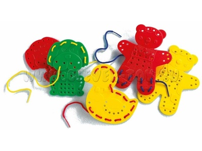 Набор шнуровок "Веселые животные" Набор шнуровок "Веселые животные"