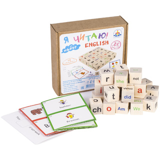 Кубики деревянные "Я читаю! English"