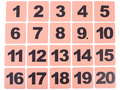 Набор магнитных карточек "Числа от 1 до 20" (фон оранжевый)