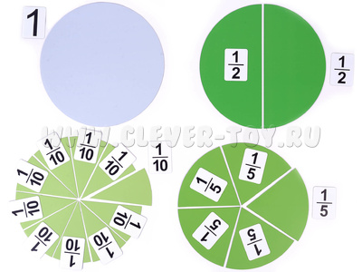 Набор магнитных карточек "Доли и дроби - 2"