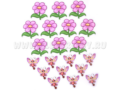 Набор магнитных карточек для устного счёта: "Бабочки и цветы"* Набор магнитных карточек для устного счёта: "Бабочки и цветы"*