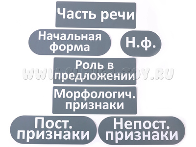 Набор магнитных карточек "Общие термины (морфологический разбор)" Набор магнитных карточек "Общие термины (морфологический разбор)"